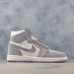 Air Jordan 1 Retro High Premium AJ1 Running Shoes-Gray/White_85824