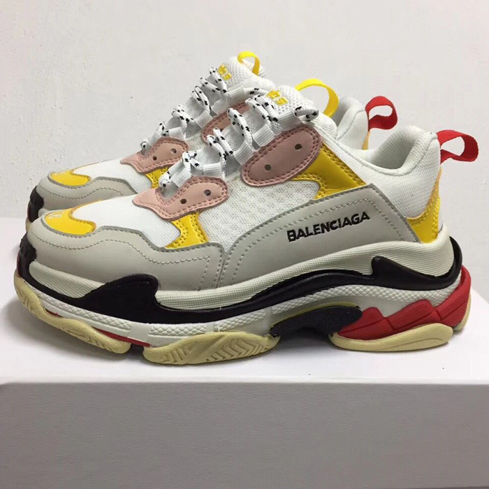 Balenciaga Triple-S Sneaker 17FW ins Women Running Shoes-Gray/White
