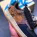 Travis Scott X Air Force 1 Low Zipper Cactus Jack Running Shoes-Black/Brown