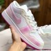 Crossover AIR JORDAN 1 MID GS AJ1 Running Shoes-White/Pink-6308371