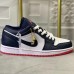 Air Jordan 1 Low Running Shoes-Navy Blue/White-9449068