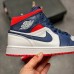 Air Jordan 1 Mid Jordan Brand Running Shoes-Navy Blue/White-7259458