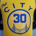 Tram version CURRY#30 Golden State Warriors yellow NBA jersey-7660273