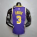 New Lakers Jordan DAVIS#3 Theme Purple Round Neck-9012631