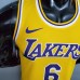 James #6 Lakers Round neck yellow NBA jersey-9533968