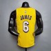 James #6 Lakers yellow NBA jersey-5953346