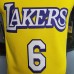 James #6 Lakers V-neck City Edition yellow NBA jersey-6600136