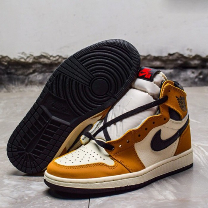 AIR Jordan1 AJ1 Basketball Shoes-White/Brown_85762