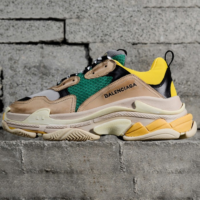 Balenciaga Triple-S Sneaker 17FW ins Running Shoes-Khkai/Green_50244