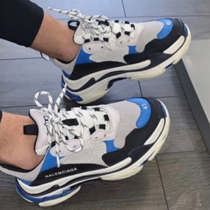 Balenciaga Triple-S Sneaker 17FW ins Running Shoes-White/Blue_54803