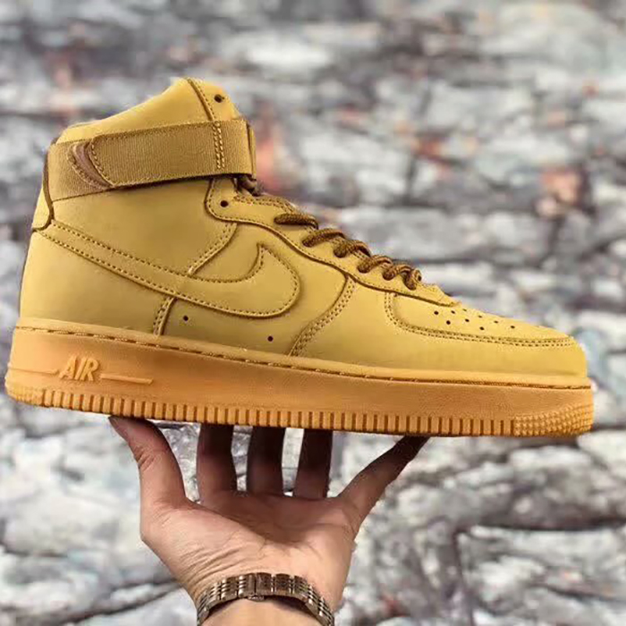 Air Force 1 High '07 WB FLAX Wheat Running Shoes-All Khkai_42745
