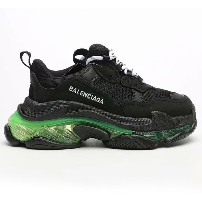 Balenciaga Triple-S Sneaker 17FW Clunky Sneaker ulzzang ins Running Shoes-Black/Green_14099