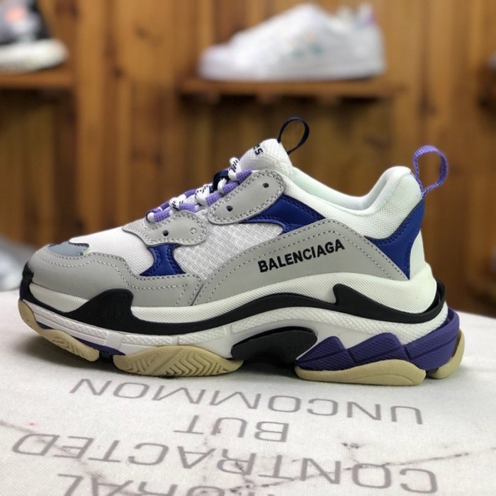 Balenciaga Triple-S Sneaker 17FW Clunky Sneaker triple Running Shoes-Gray/White_64453