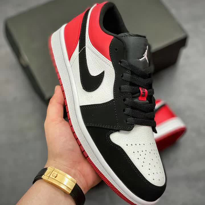 Crossover Air Jordan 1 Low AJ1 Running Shoes-Black/Red_58615