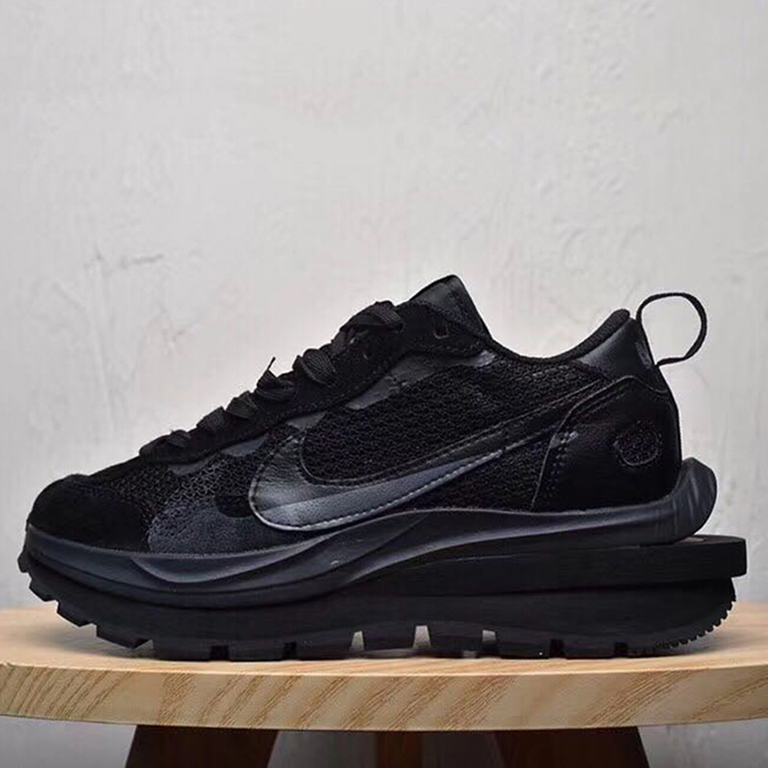 Sacai Vaporwaffle Black Gum Runnning Shoes-All Black-2667880