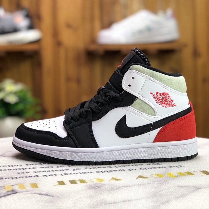 Crossover AIR JORDAN 1 MID SE AJ1 Running Shoes-Black/White-9972026