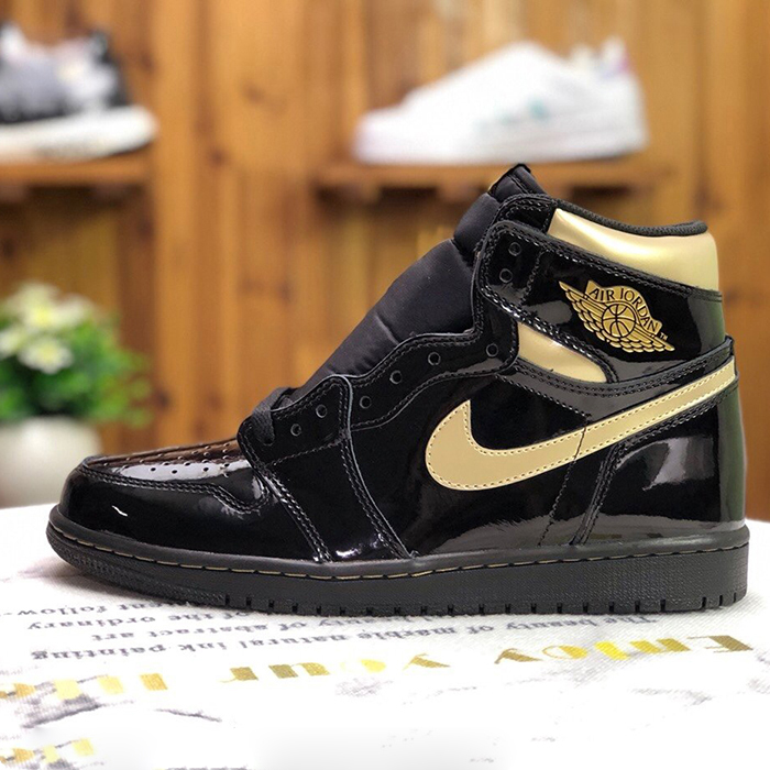 Crossover AIR JORDAN 1 MID SE AJ1 Running Shoes-Black/Gold-9206736