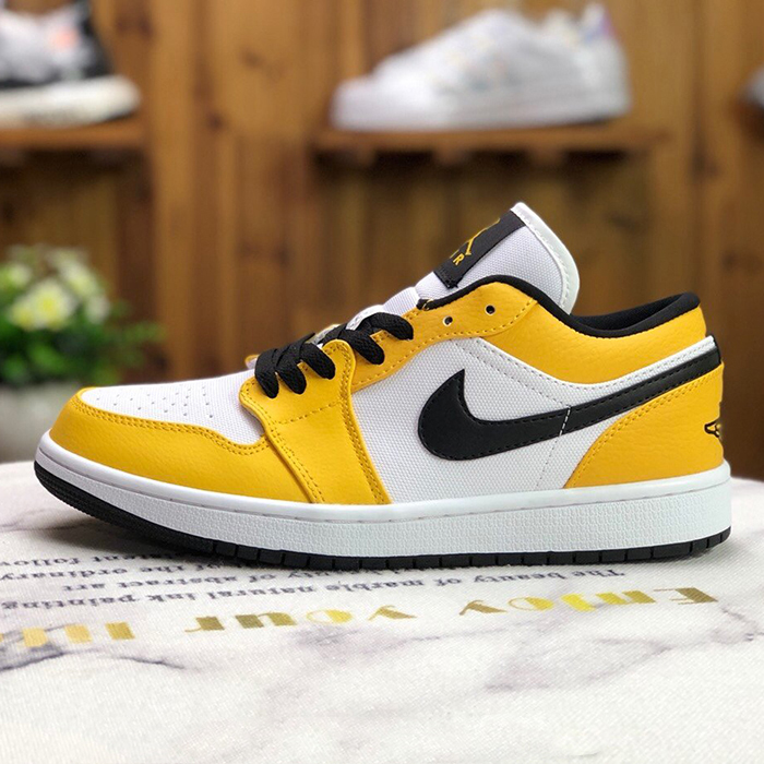 Crossover AIR JORDAN 1 LOW AJ1 UNC Running Shoes-Yellow/White-1679216