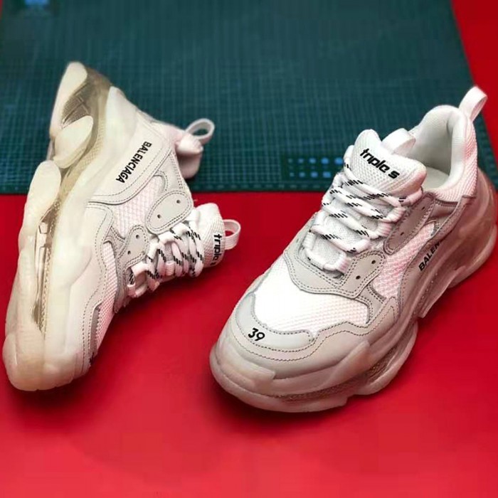 Balenciaga Triple-S Sneaker 17FW ins Running Shoes-White/Gray-9912287
