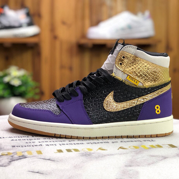 Crossover Jordan Air Jordan 1 OG Chicago AJ1 Running Shoes-Purple/Black-7165623