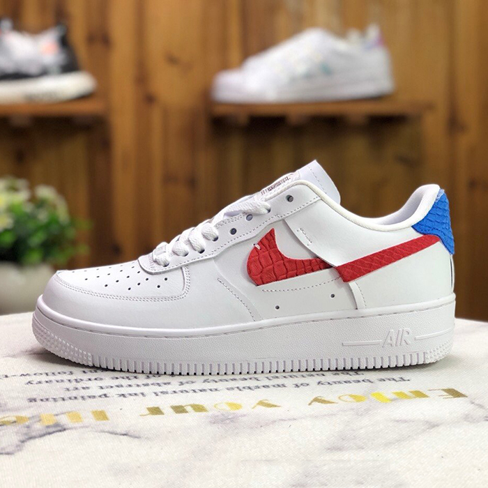 WMNS AIR FORCE 1 '07 LX Running Shoes-White/Blue-7419148