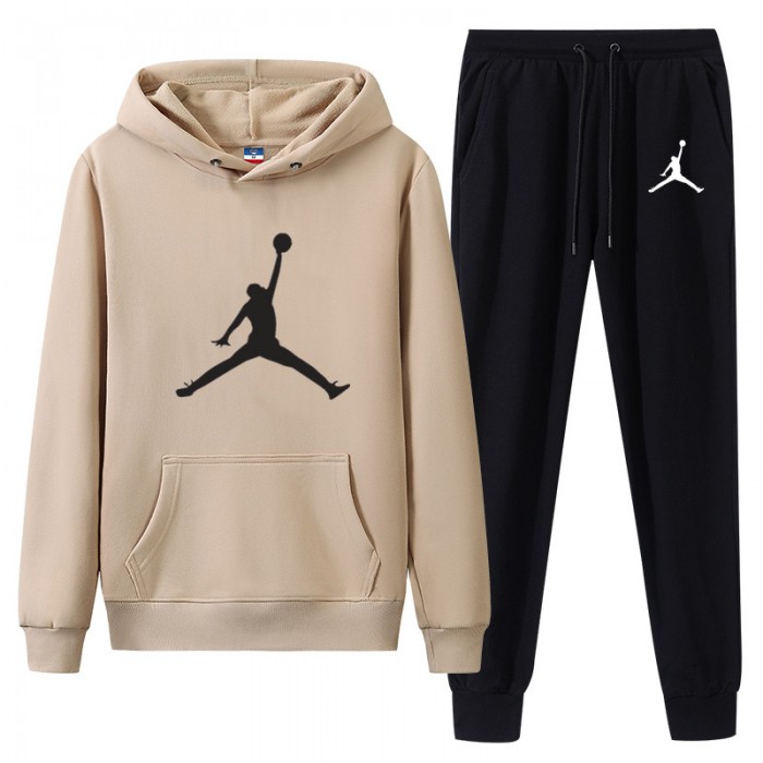 Jordan 2 Piece Hooded Autumn and Winter Sweatshirts Long Sleeve Sweater Long Pants Set Casual Clothes-5378017