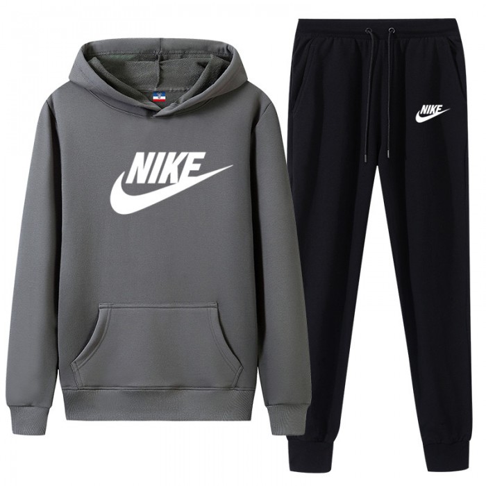 2 Piece Hooded Autumn and Winter Sweatshirts Long Sleeve Sweater Long Pants Set Casual Clothes-2857140