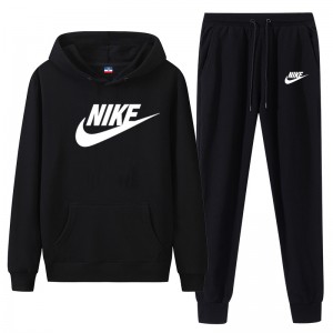 2 Piece Hooded Autumn and Winter Sweatshirts Long Sleeve Sweater Long Pants Set Casual Clothes-8735139