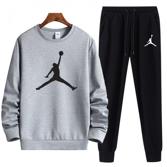 Jordan 2 Piece Autumn and Winter Sweatshirts Long Sleeve Sweater Long Pants Set Casual Clothes-4008652
