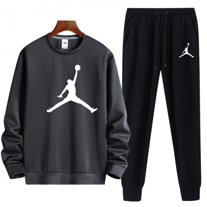 Jordan 2 Piece Autumn and Winter Sweatshirts Long Sleeve Sweater Long Pants Set Casual Clothes-3032349