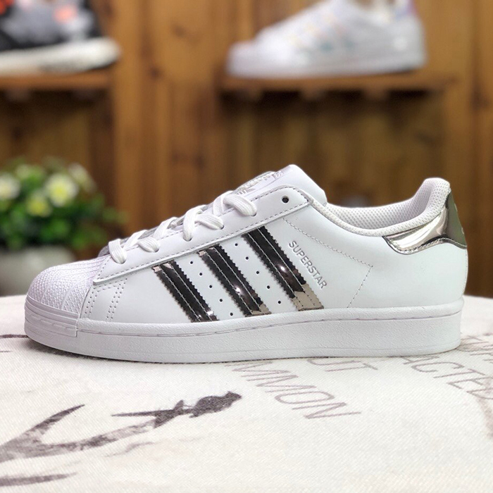 Adidas Superstar Running Shoes-White/Silver-8590620