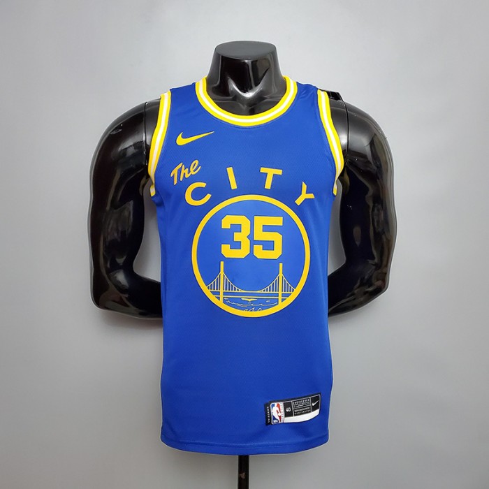 Tram version DURANT#35 Golden State Warriors blue NBA jersey-3905729