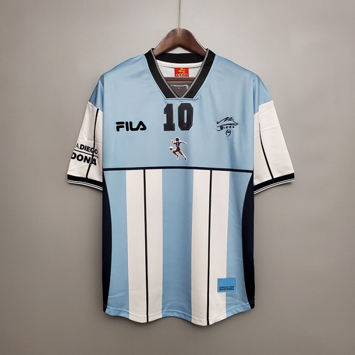 Retro 2001 Argentina Maradona #10 Commemorative Edition short sleeve training suit-7403966