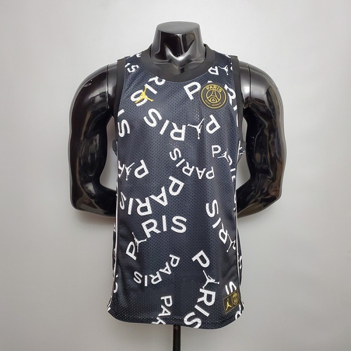 PSG Air JORDAN PSG Joint Edition Black short sleeve training suit-4800148