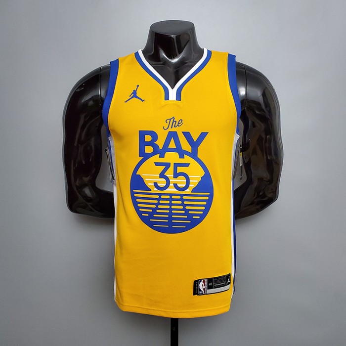 New DURANT#35 Golden State Warriors yellow NBA jersey-2551868