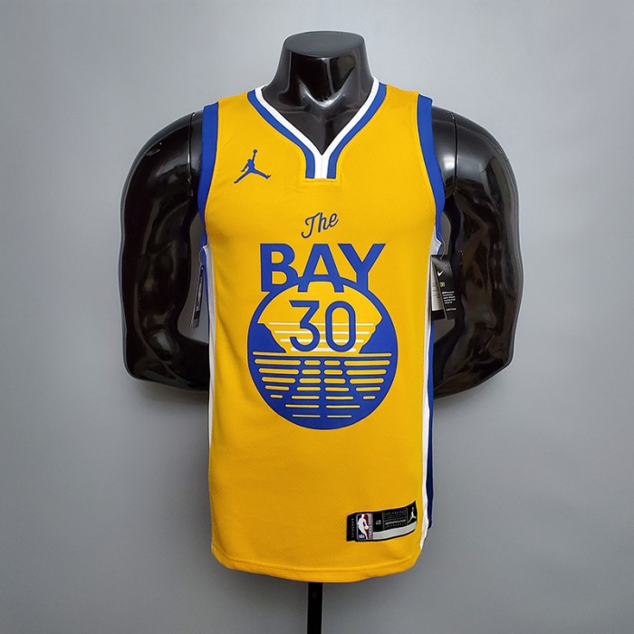 New CURRY#30 Golden State Warriors yellow NBA jersey-3851954