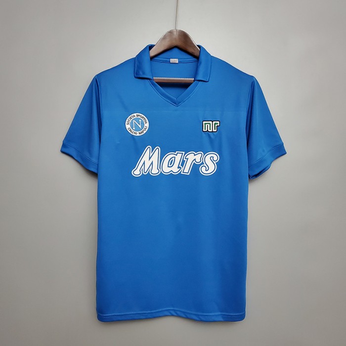 Retro Napoli Naples Mars 88/89 home short sleeve training suit-9283870