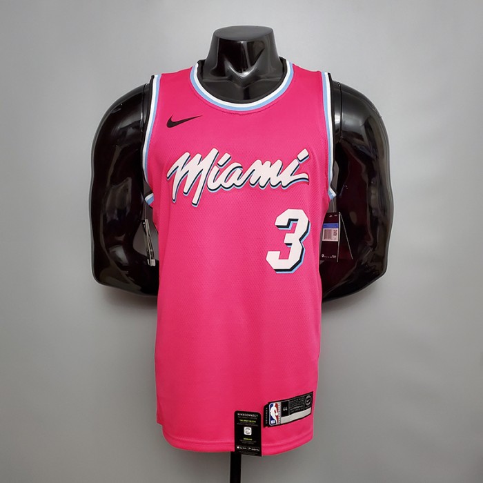 WADE #3 Miami Heat V-neck pink NBA jersey-5972310
