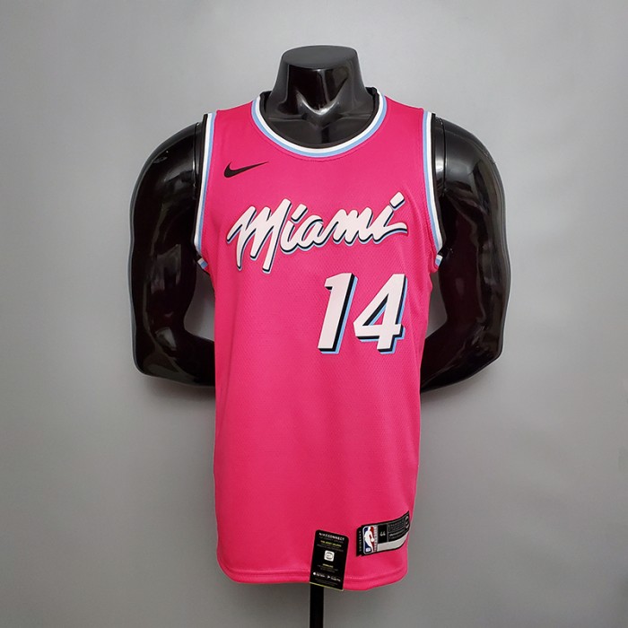 HERRO#14 Miami Heat V-neck pink NBA jersey-9337736