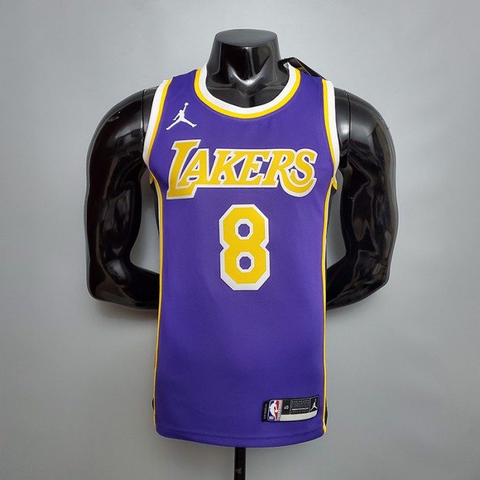 New Lakers Jordan Bryant #8 Theme Purple Round Neck-4734684