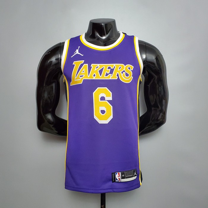 New Lakers Jordan DAVIS#6 Theme Purple Round Neck-6847780