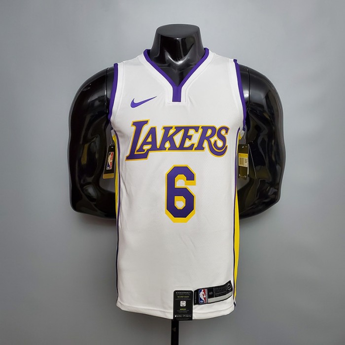 James #6 Lakers white NBA jersey-5286270