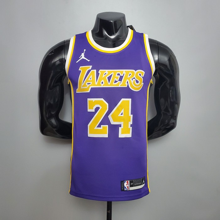 New Lakers Jordan Bryant #24 Theme Purple Round Neck-937593