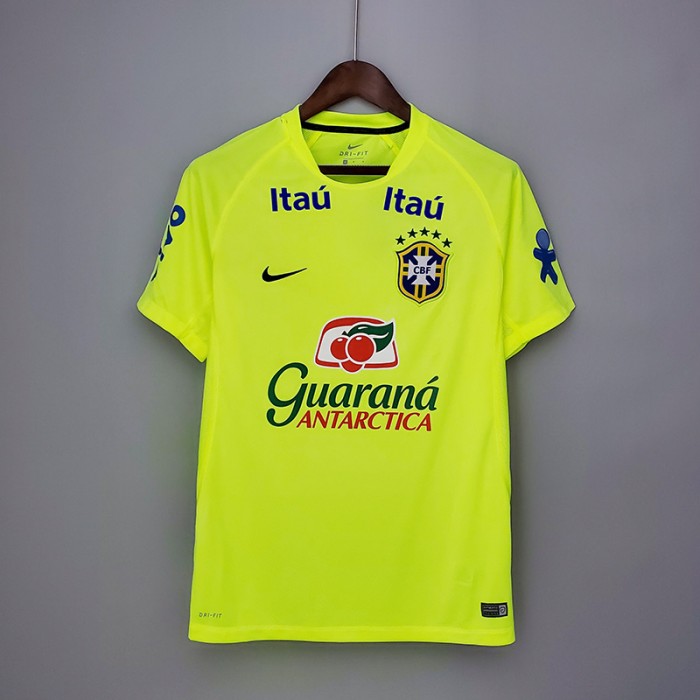 Brazil training suit fluorescent green short sleeve training suit-770987
