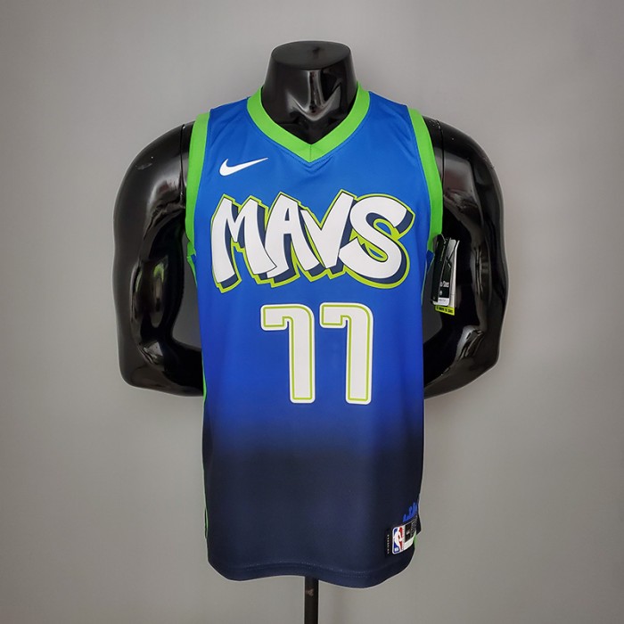 DONCIC#77 Dallas Mavericks blue idol NBA jersey-4737961