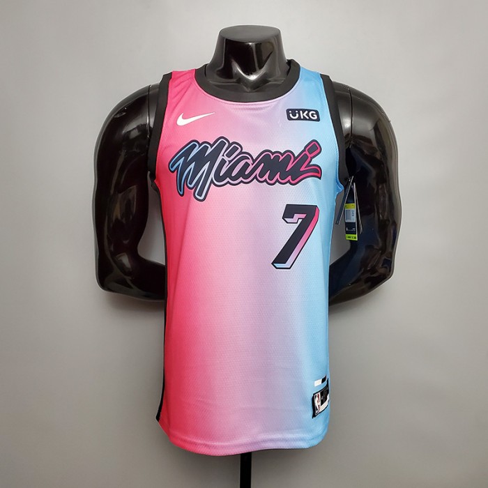 New Miami Heat DRAGIC#7 City Edition Pink Blue Gradient Color-8462219