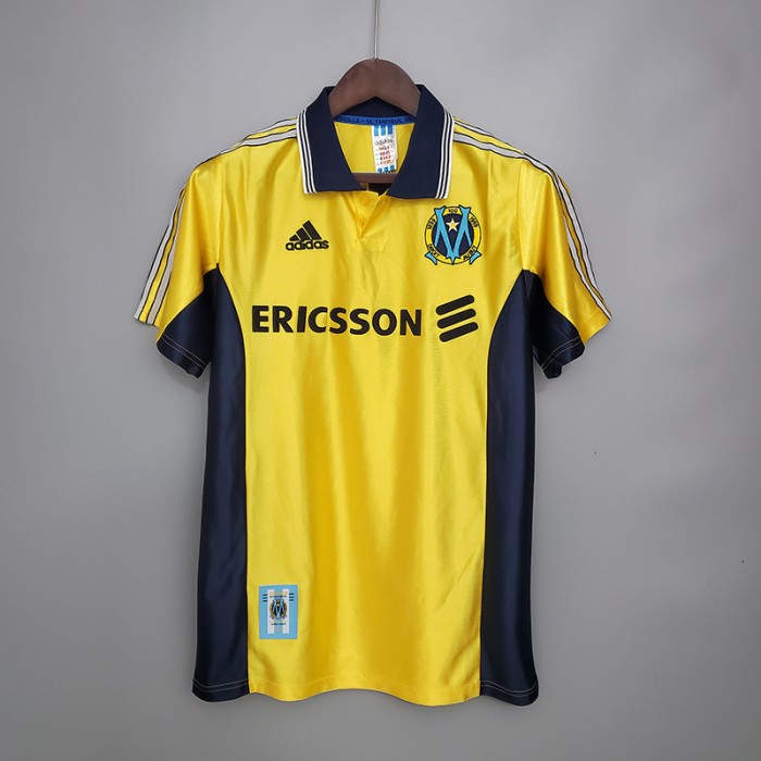 Retro 98/99 Marseille away yellow version short sleeve training suit-8826460