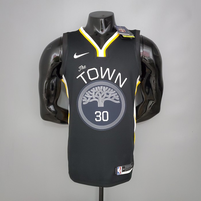 Curry #30 Golden State Warriors black NBA jersey-8776177