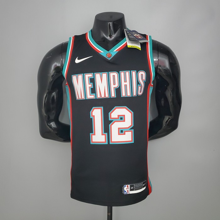 MORANT#12 Grizzlies Retro Black NBA Jersey-8763980