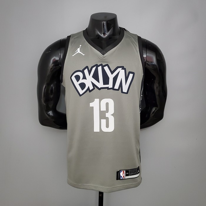 Harden#13 Brooklyn Nets City Edition Gray NBA Jersey-1112441